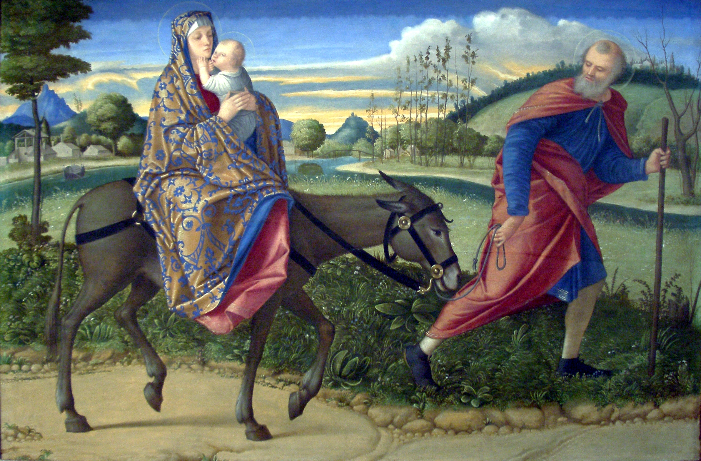Painting by Vittore Carpaccio of the Holy Family's flight to Egypt