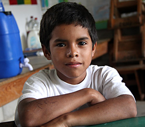 Edgar and his brothers walked several miles three times a day to reach the nearest well. Thanks to the CRS program, access to water in schools and homes is now attainable. Photo by Christian López Meléndez/CRS